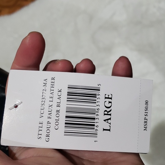 Nwt Vince Camuto black faux leather motorcycle zip jacket Large - Picture 8 of 13